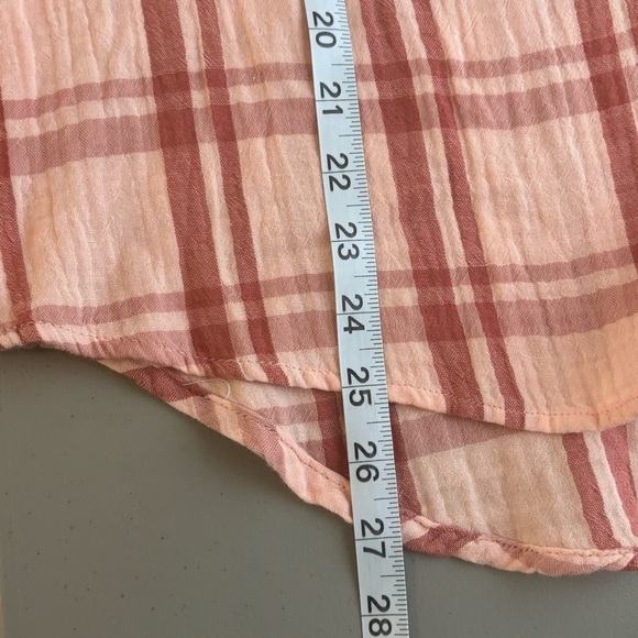 NWT universal thread Pink Plaid Button-Up Shirt medium long sleeve blouse top - Picture 7 of 7